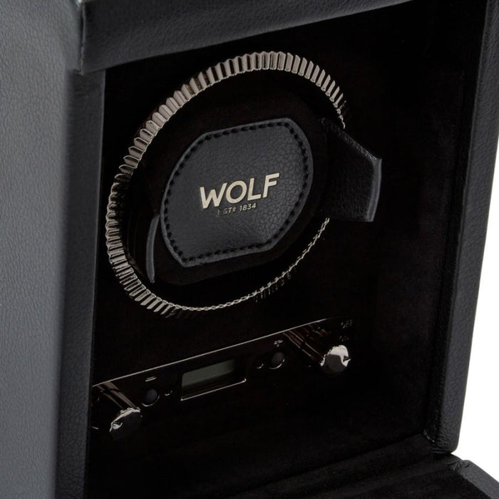 Wolf British Racing Single Black Vegan Leather Watch Winder 793102
