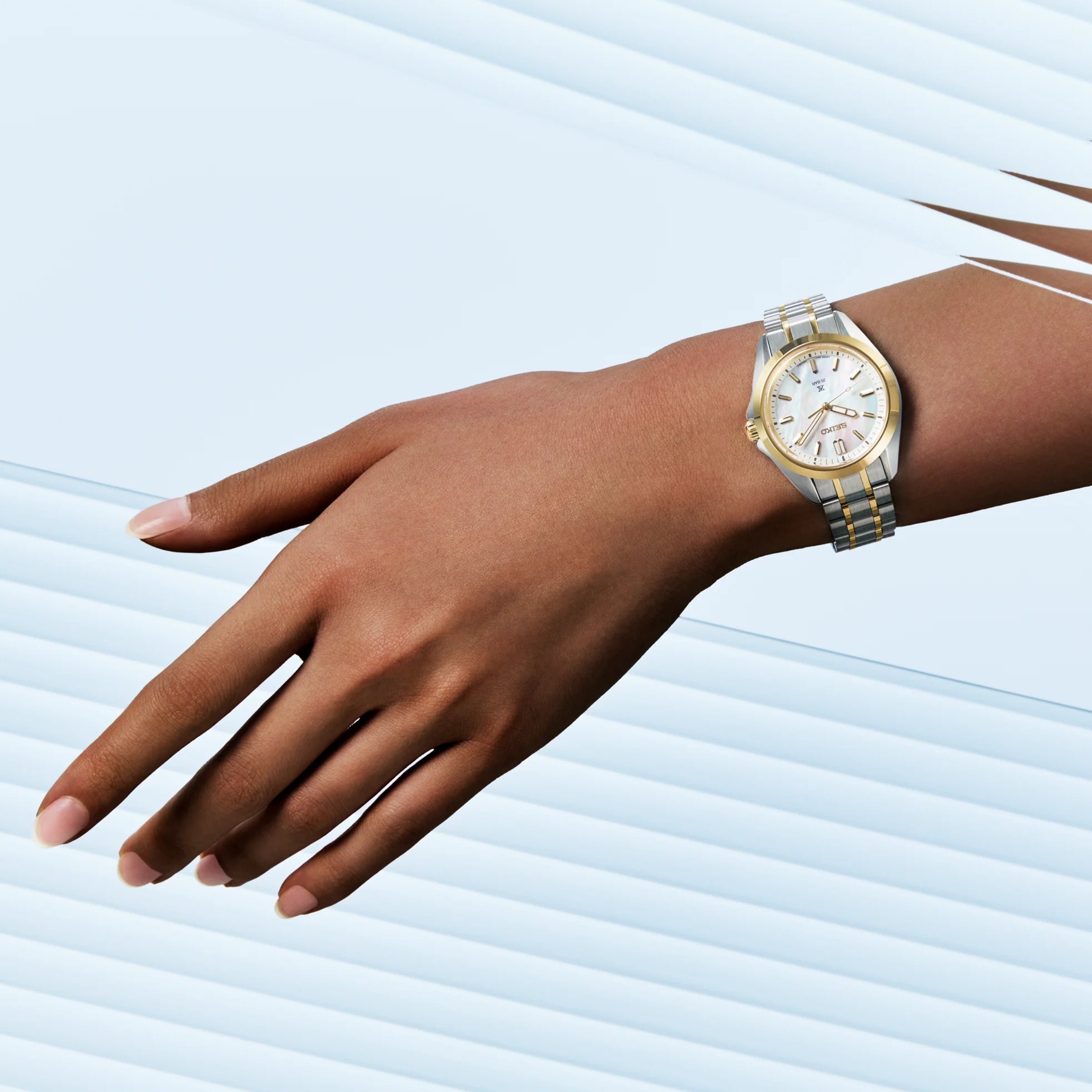 Seiko Prospex Sea Gold-Tone M-O-P Dial Bracelet Designed Women's Watch SUR608