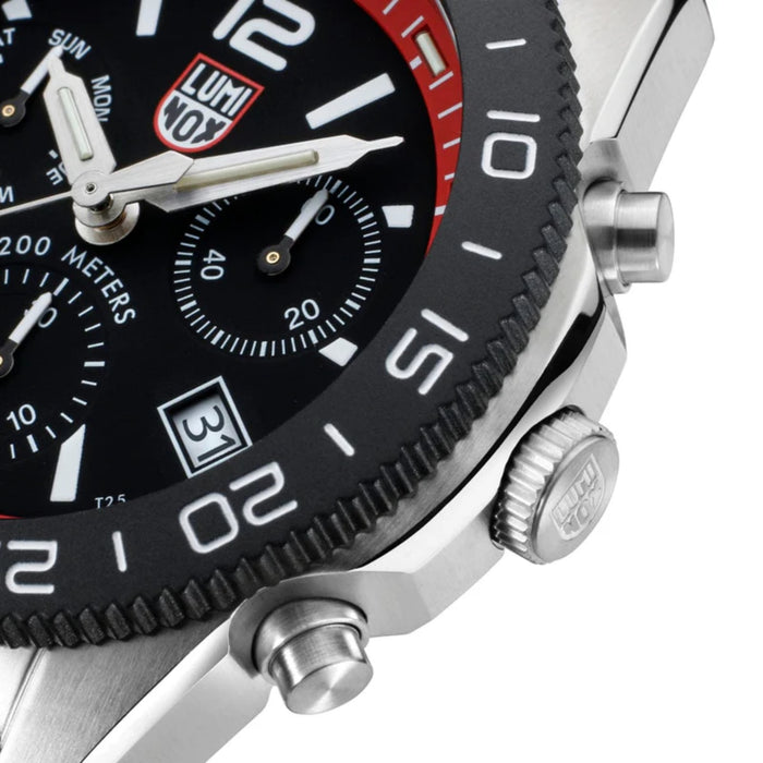 Luminox Pacific Diver Chronograph 44mm Black Dial With Red Ring Dive Men's Watch XS.3155