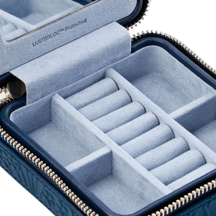 WOLF X LIBERTY All Over Ianthe Navy Small Jewelry Zip Case 381317