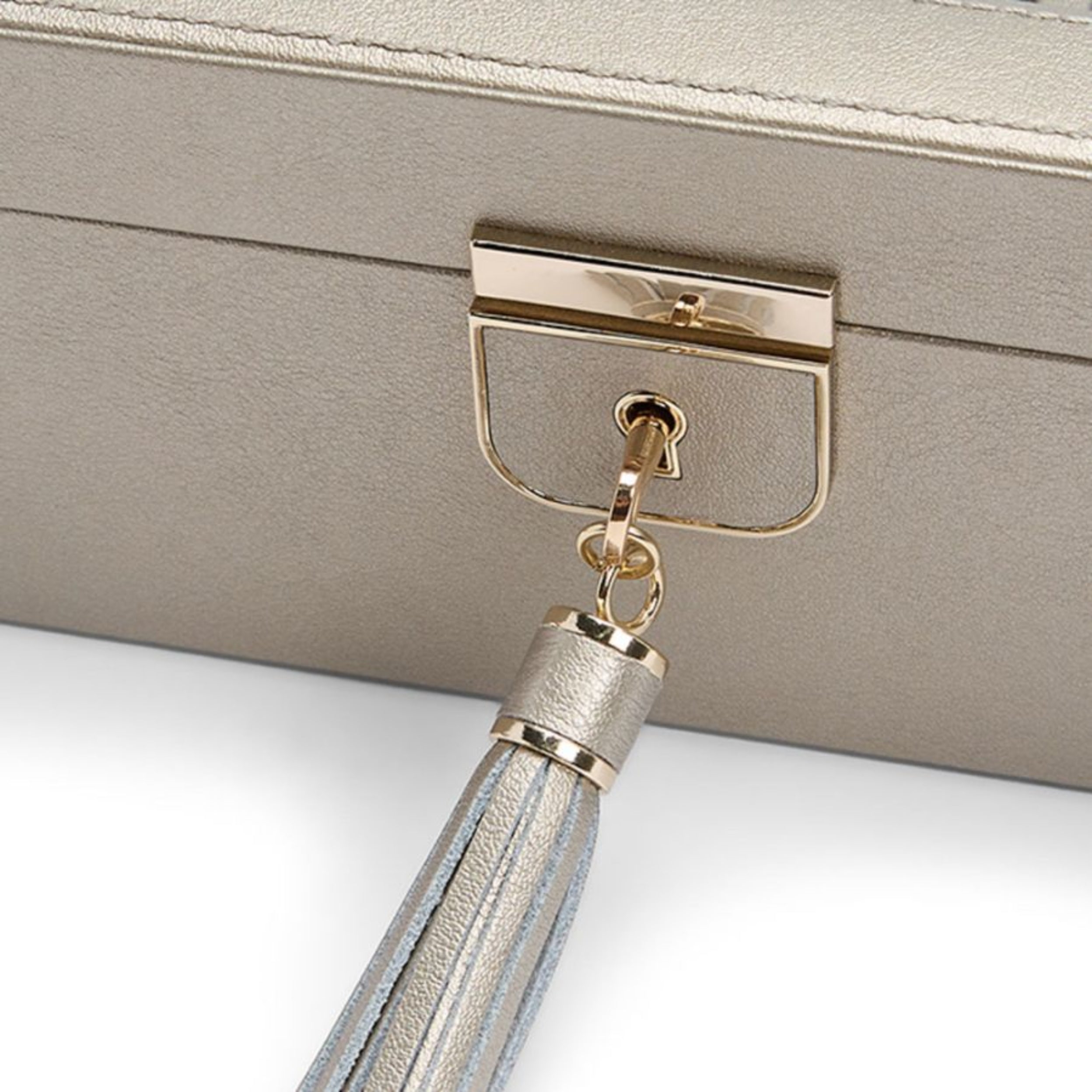 Wolf Palermo 6 Piece Pewter Leather Watch Box 213878