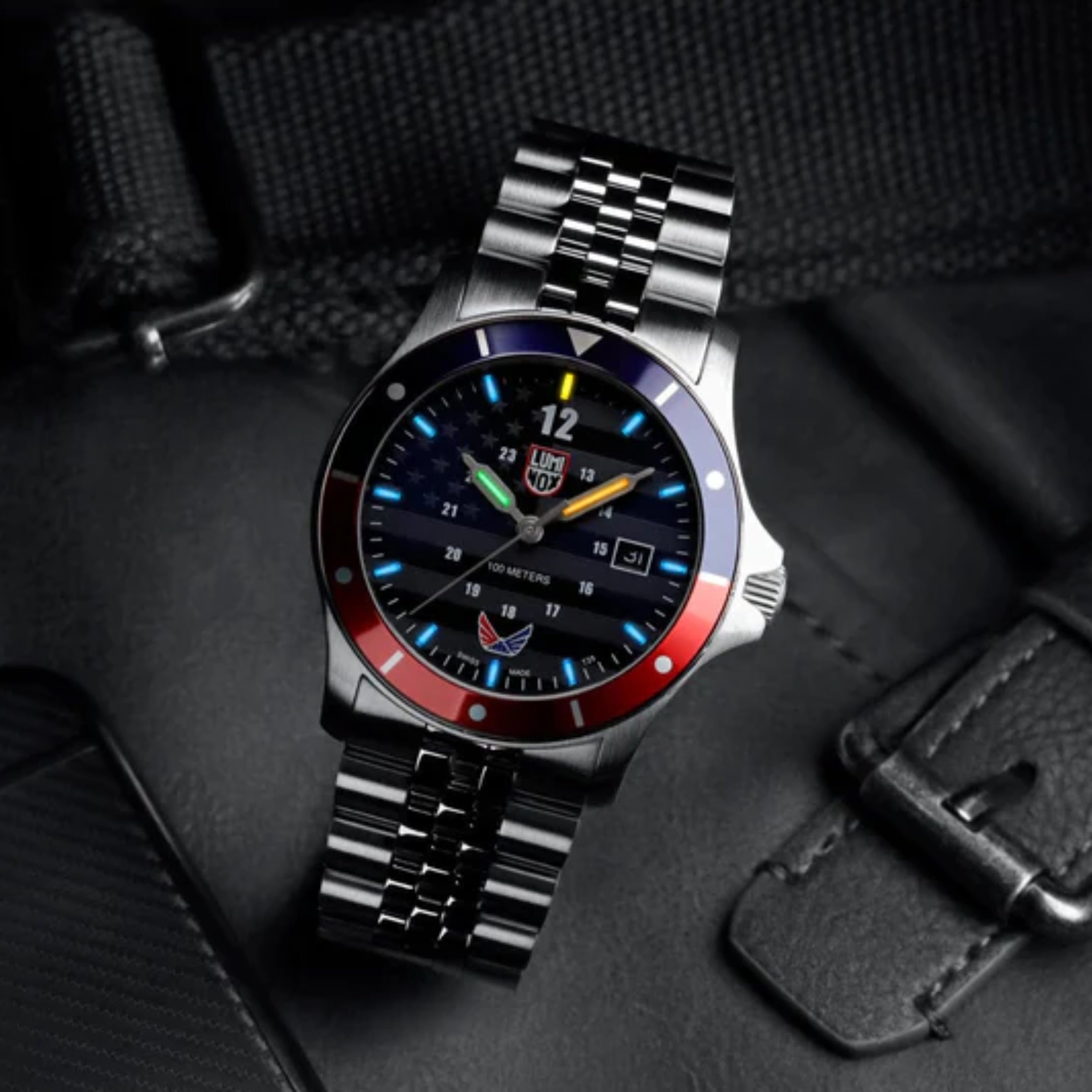 Luminox VOLITION AMERICA 'Minuteman' Dress 42 mm Blue Dial Men's Watch XS.0914.VOL