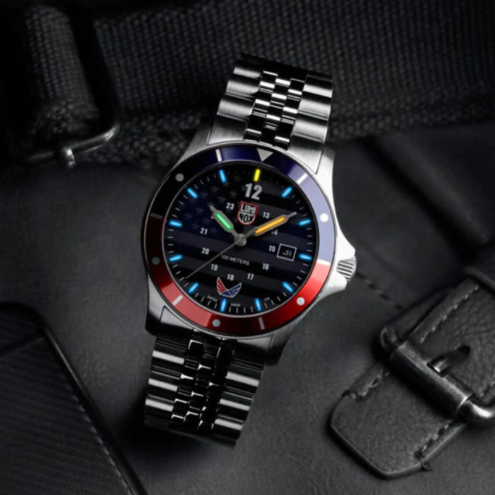 Luminox VOLITION AMERICA 'Minuteman' Dress 42 mm Blue Dial Men's Watch XS.0914.VOL