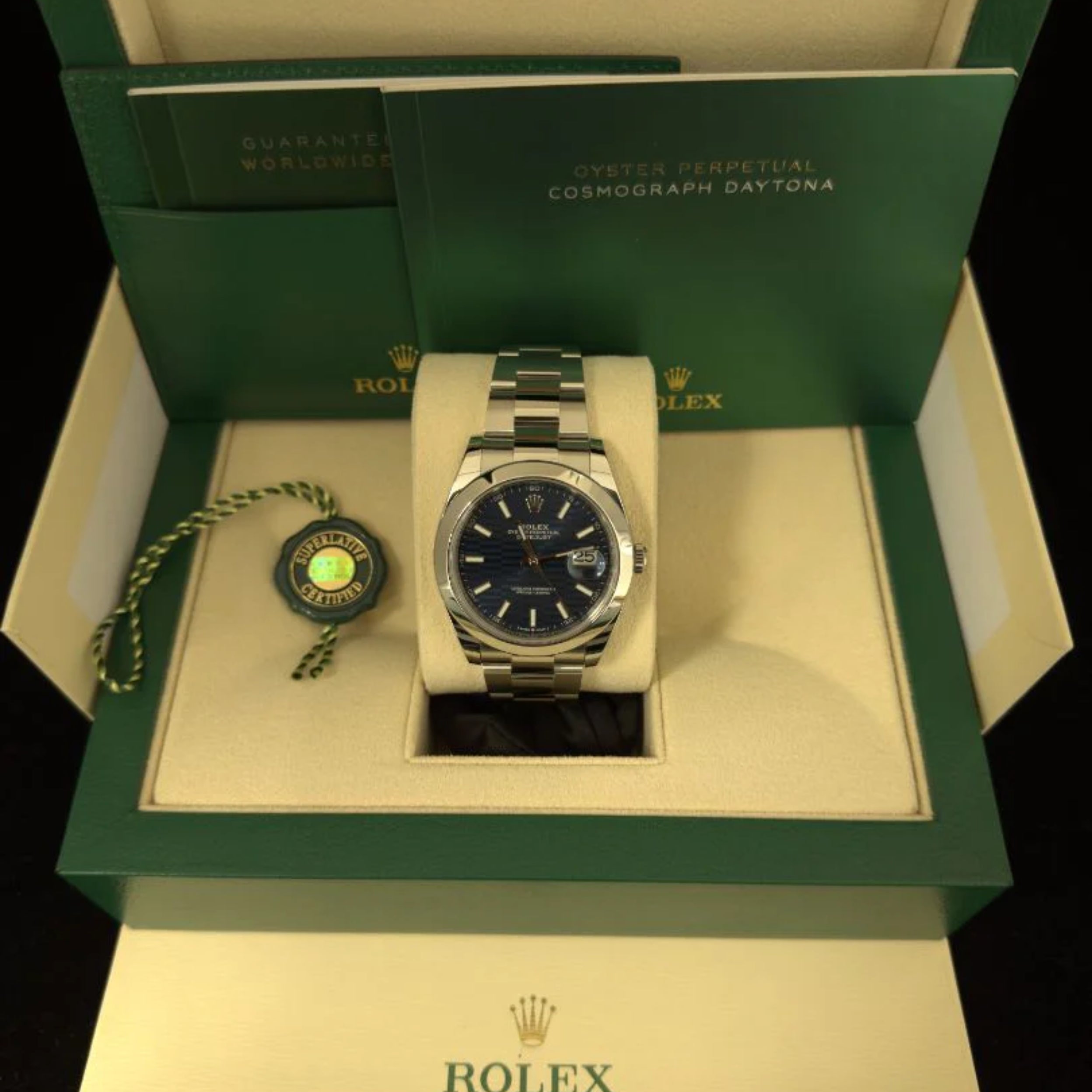 Rolex Datejust 41mm Smooth Bezel Blue Index Dial Oyster New 2025 - 126300