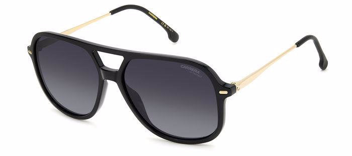 Carrera 3018/S 8079O Black Square Double Bridge Women's Sunglasses