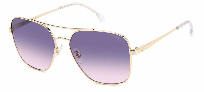 Carrera 3019/S LOJO9 Gold Crystal Square Double Bridge Women's Sunglasses