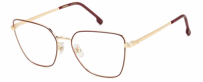 Carrera 3022 NOA Gold Burgundy Rectangular Women's Eyeglasses