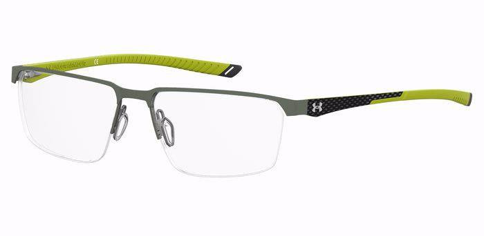 Under Armour UA 5049/G Men’s Rectangular Half Rim Eyeglasses Frames – 00C Matte Dark Green
