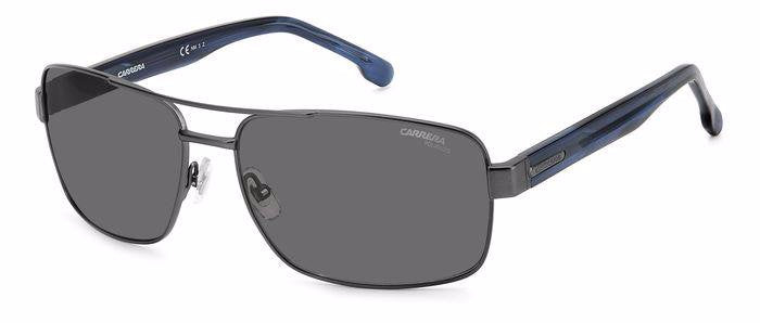 Carrera 8063/S Matte Dark Ruthenium Rectangular Men's Polarized Sunglasses