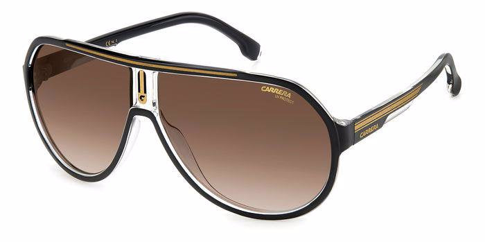 Carrera Carrera 1057/S 2M2HA Black Gold Brown Shaded Square Men's Sunglasses