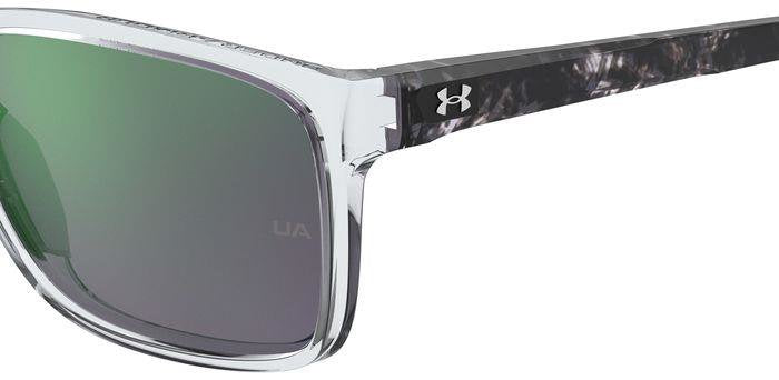 Under Armour UA 0005/S MNGZ9 Crystal Black Full Rim Rectangular Sunglasses