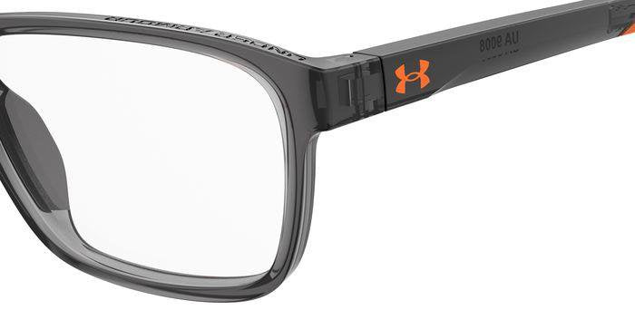 Under Armour UA 9008 M9L Grey Orange Rectangular Junior Eyeglasses