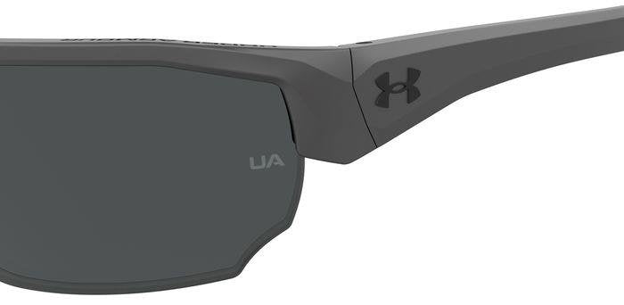 Under Armour UA 0012/S R6SIR Grey Black Half Rim Rectangular Sunglasses