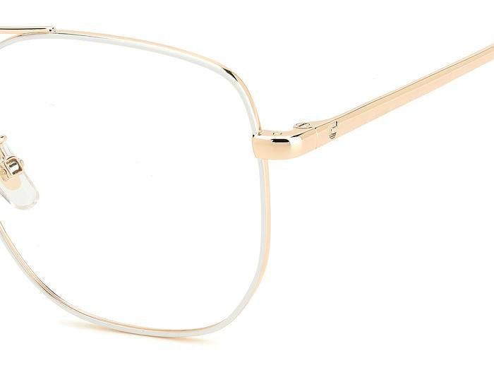 Carrera 3013 R1A WHT CPPGD Square Double Bridge Women's Eyeglasses