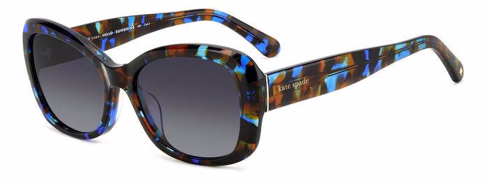 Kate Spade Elowen/G/S EDC9O Black Blue Havana Rectangular Women's Sunglasses