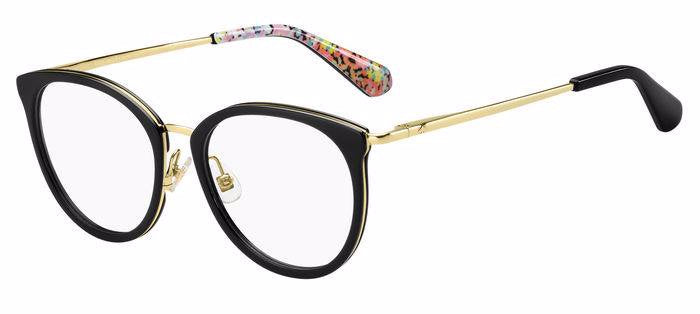 Kate Spade Dove/G RHL Gold Black Rectangular Women's Eyeglasses