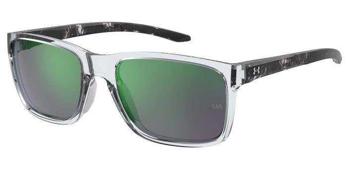 Under Armour UA 0005/S MNGZ9 Crystal Black Full Rim Rectangular Sunglasses