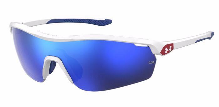 Under Armour UA 7001/S Rectangular Boyteen Sunglasses – 6HTW1 Matt White / W1 Blue Multilayer Oleophobic