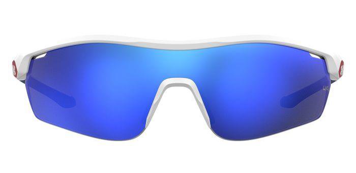 Under Armour UA 7001/S Rectangular Boyteen Sunglasses – 6HTW1 Matt White / W1 Blue Multilayer Oleophobic