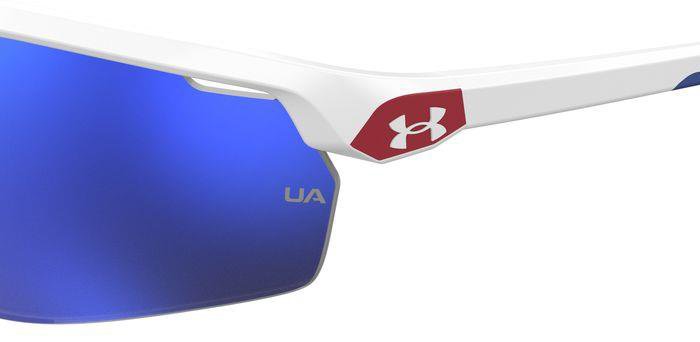 Under Armour UA 7001/S Rectangular Boyteen Sunglasses – 6HTW1 Matt White / W1 Blue Multilayer Oleophobic