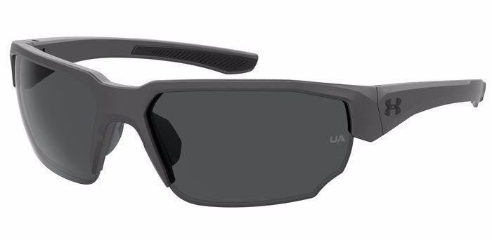 Under Armour UA 0012/S R6SIR Grey Black Half Rim Rectangular Sunglasses