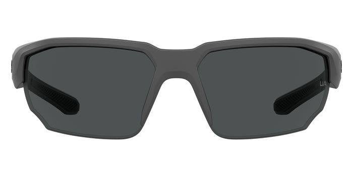 Under Armour UA 0012/S R6SIR Grey Black Half Rim Rectangular Sunglasses