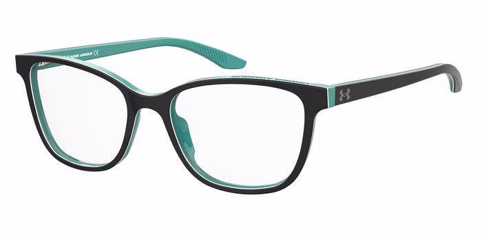 Under Armour UA 5036 Women’s Rectangular Full Rim Eyeglasses Frames – EL9 Black/Turquoise