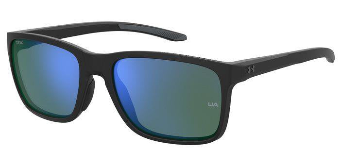 Under Armour UA 0005/S 08AV8 Black Grey Full Rim Rectangular Sunglasses