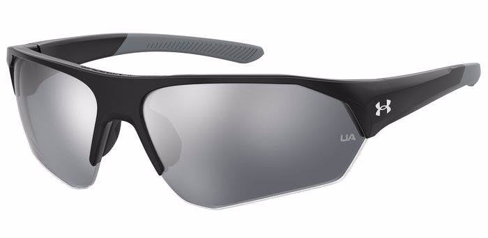 Under Armour UA 7000/S Rectangular Unisex Teenager Sunglasses – 08AT4 BlackGrey / T4 Silver Mirror