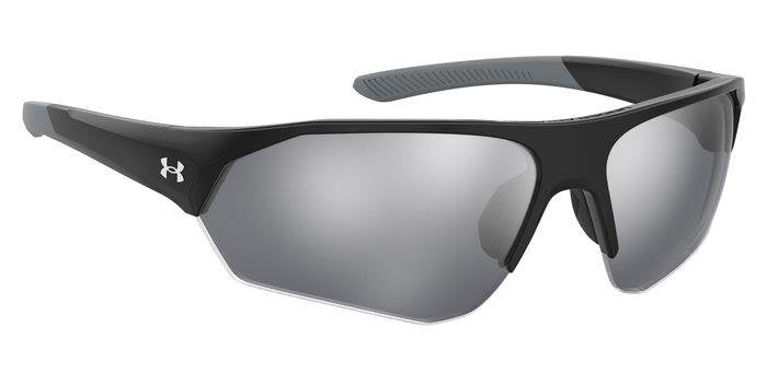 Under Armour UA 7000/S Rectangular Unisex Teenager Sunglasses – 08AT4 BlackGrey / T4 Silver Mirror