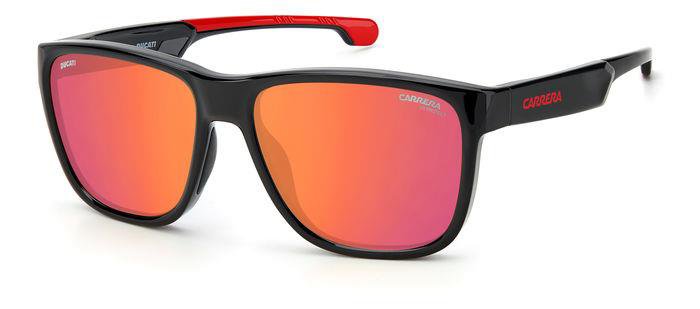 Carrera Ducati Carduc 003/S 0ITUZ Black Red Rectangular Men's Sunglasses