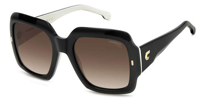 Carrera 3004/S 80SHA BLACK WHTE Square Women's Sunglasses