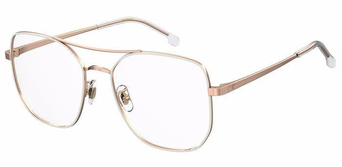 Carrera 3013 R1A WHT CPPGD Square Double Bridge Women's Eyeglasses