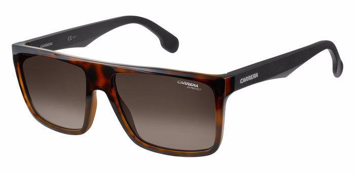Carrera 5039/S Havana Matte Black Rectangular Flat Top Men's Sunglasses