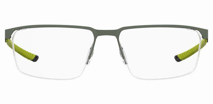 Under Armour UA 5049/G Men’s Rectangular Half Rim Eyeglasses Frames – 00C Matte Dark Green
