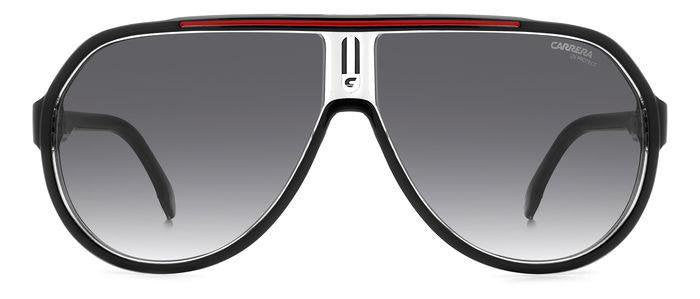 Carrera Carrera 1057/S 0IT9O Black Red Dark Grey Shaded Square Men's Sunglasses