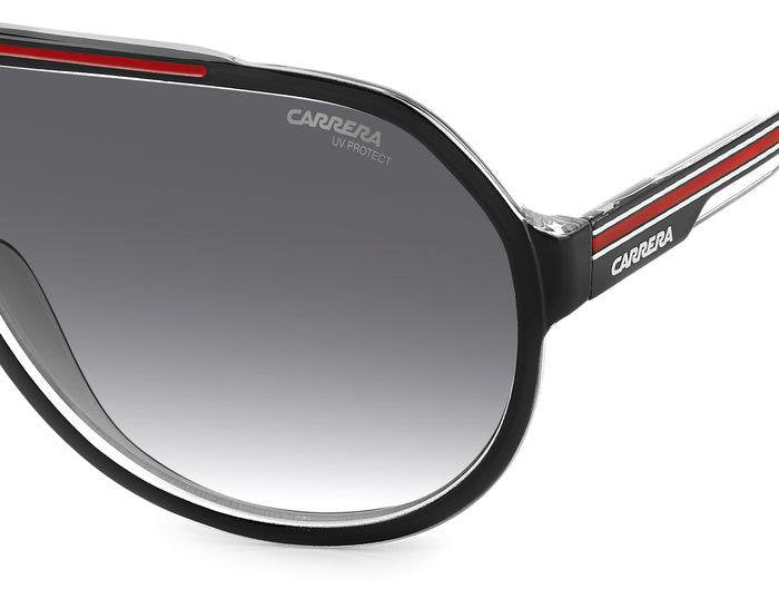 Carrera Carrera 1057/S 0IT9O Black Red Dark Grey Shaded Square Men's Sunglasses