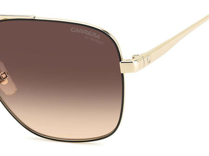 Carrera 3019/S 2M25U Black Gold Square Double Bridge Women's Sunglasses