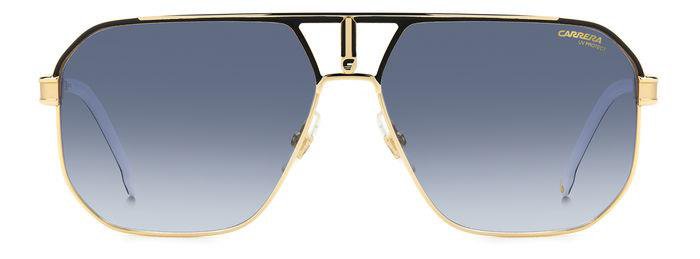 Carrera Carrera 1062/S 2M208 Black Gold Blue Shaded Square Double Bridge Men's Sunglasses