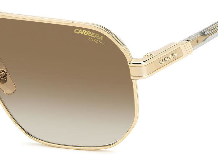 Carrera Carrera 1062/S J5G86 Gold Black Brown Green Antireflex Square Double Bridge Men's Sunglasses