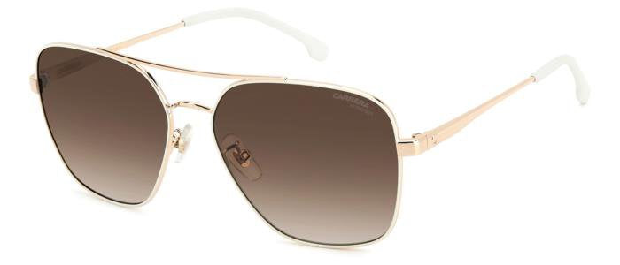 Carrera 3019/S R1AHA White Copper Gold Square Double Bridge Women's Sunglasses