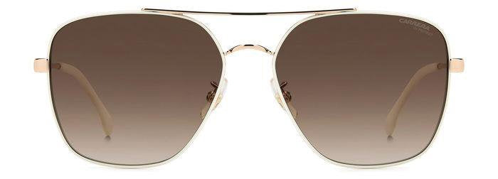 Carrera 3019/S R1AHA White Copper Gold Square Double Bridge Women's Sunglasses