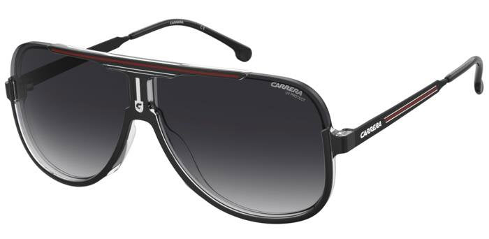 Carrera Carrera 1059/S 0IT9O Black Red Dark Grey Shaded Square Men's Sunglasses