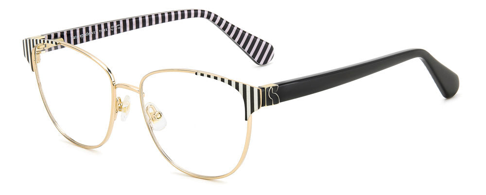 Kate Spade Dove/G NZU Gold Pattern Black Rectangular Women's Eyeglasses