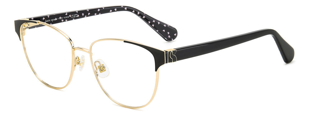 Kate Spade Dove/G RHL Gold Black Rectangular Women's Eyeglasses