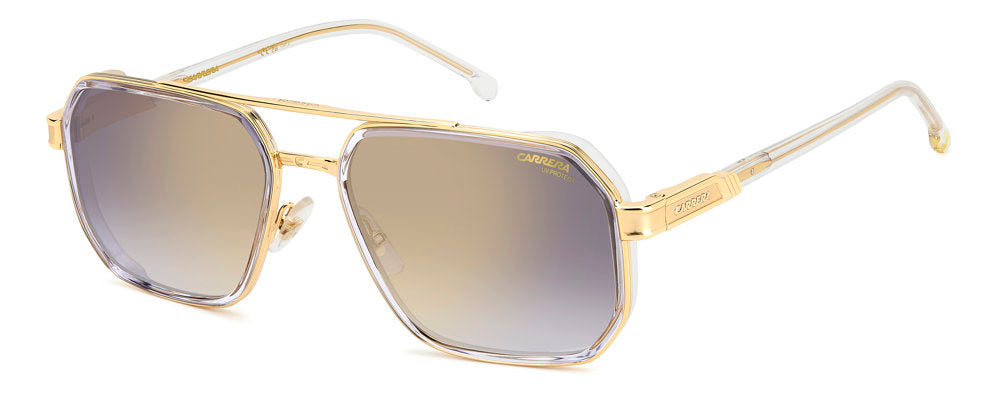Carrera 1069/S REJFQ CRYS GOLD Rectangular Geometrical Men's Sunglasses