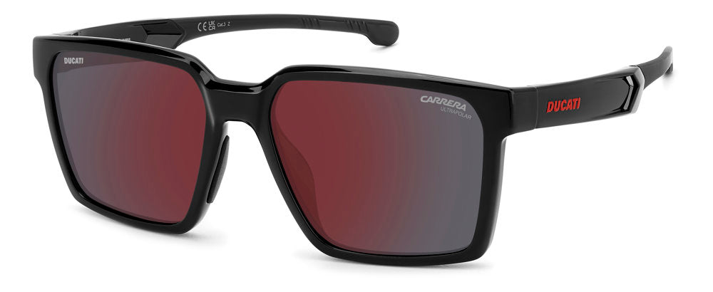 Carrera Ducati Carduc 045/S OITH4 Black Red Rectangular Men's Polarized Sunglasses
