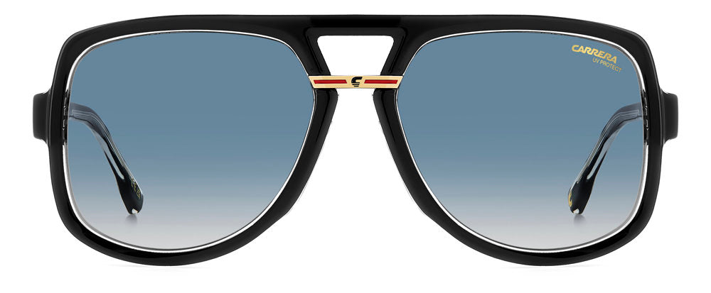 Carrera Victory C 10/S 7C508 Black CRY Square Double Bridge Men's Sunglasses