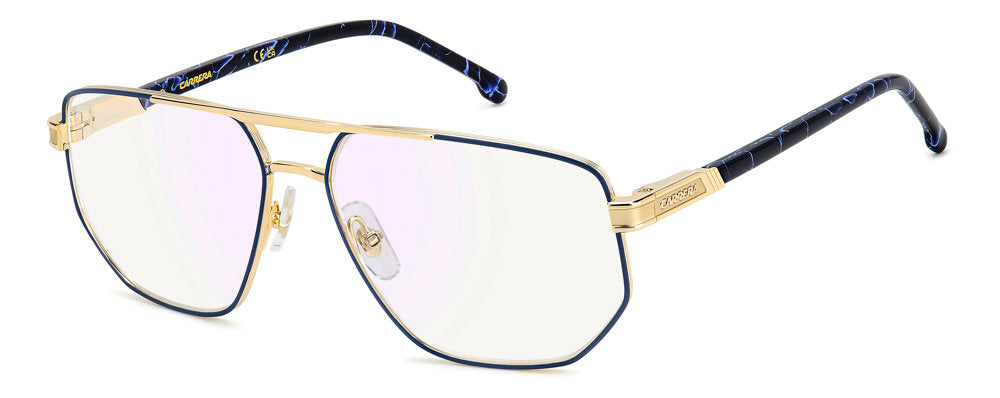 Carrera 1141 LKS2Y Gold Blue Men's Rectangular Eyeglasses