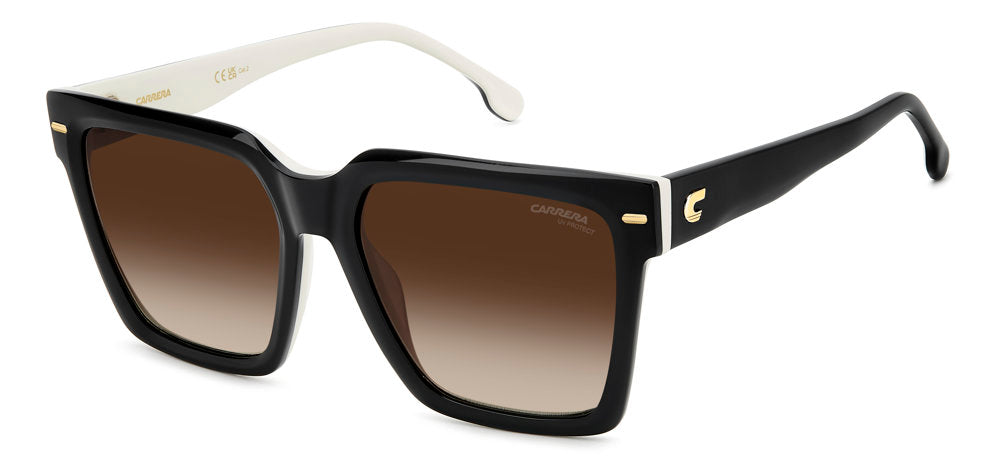 Carrera 3067/S 80SHA Black White Rectangular Women's Sunglasses